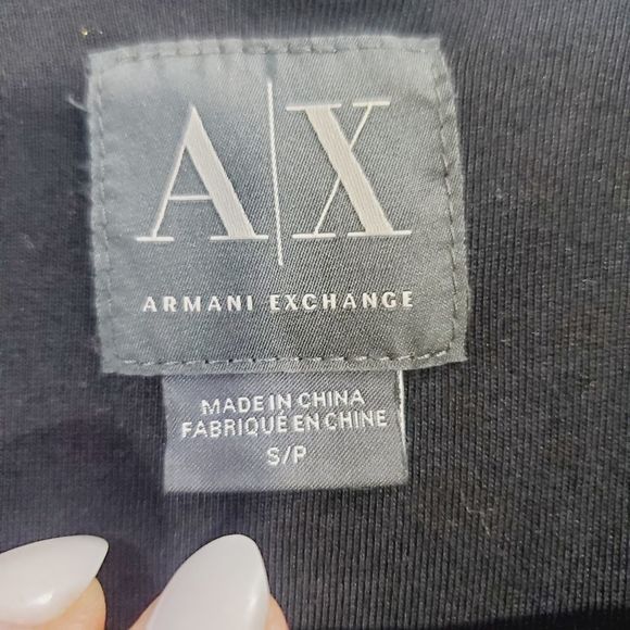Armani Exchange Solid BLack  crop zip up jacket size small - Picture 8 of 11